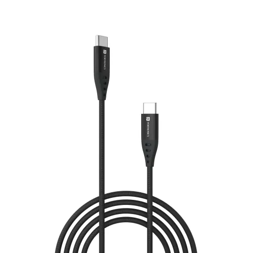 Image of Portronics Konnect C1 20W PD Type C to Type C Data & Charging Cable with 1M Cable Length, Nylon Braided, Metal Heads(Bla