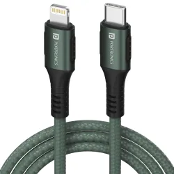 Portronics Konnect CL 20W POR-1067 Type-C to 8 Pin USB 1.2M Cable With Power Delivery & 3A Quick Charge Support,