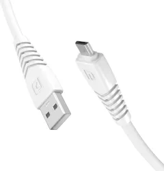 Portronics Micro USB Cable 3 A 1 m POR-1031 Konnect Core II (Compatible with Mobile, White, One Cable)