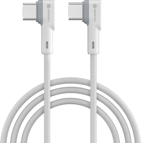 Image of Portronics USB Type C Cable 2 A 1.2 m Konnect L 60W PD (Type C to Type C) Fast Charging (Compatible with All Smartphone,