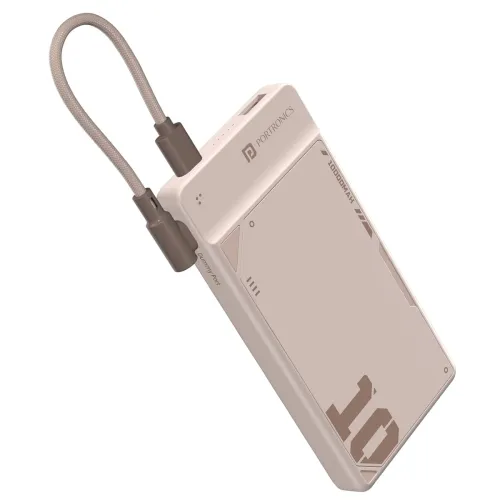 Image of Portronics Luxcell Uno 10K 10000 mAh 22.5W Fast Charging Power Bank with Detachable Type C Cable, Ultra Slim Power Bank 