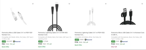 Image of Portronics Mobile Cables starting at ₹99