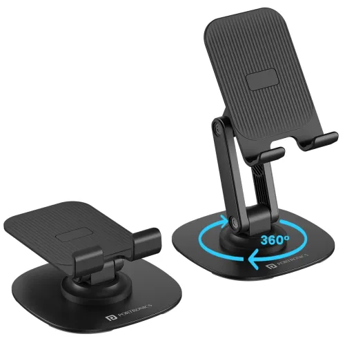 Image of Portronics Mobot III 360° Foldable Mobile Stand – Black