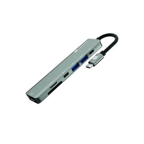 Image of Portronics Mport 52 USB-C Hub 7-in-1 with 4K HDMI, 60W PD, USB & Card Reader 