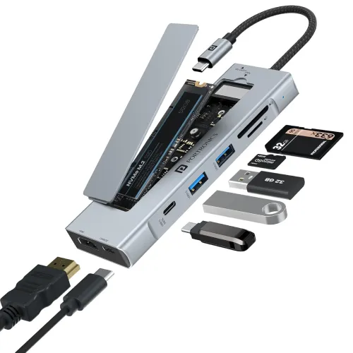 Image of Portronics Mport Space 8-in-1 Type-C Hub with SSD Slot