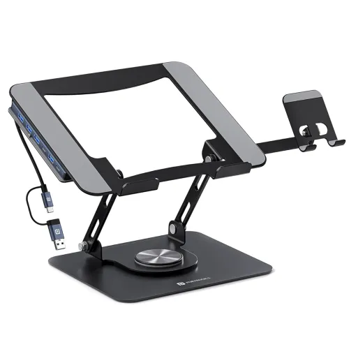 Image of Portronics My Buddy K9 Pro Max Adjustable Laptop Stand with 6-in-1 USB Hub
