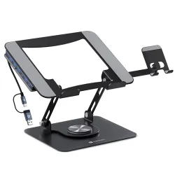 Portronics My Buddy K9 Pro Max Adjustable Laptop Stand with 6-in-1 USB Hub
