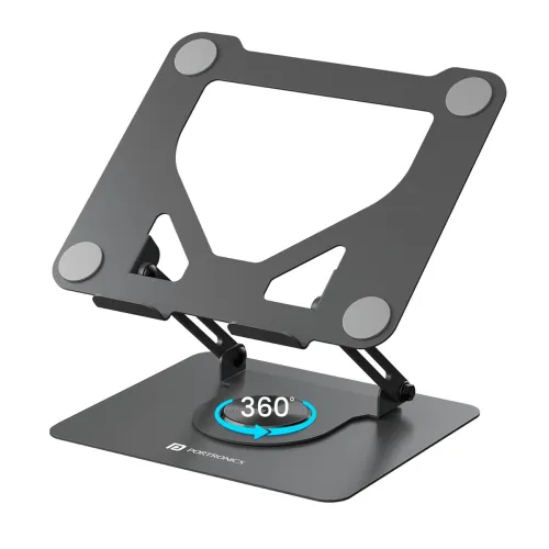 Image of Portronics My Buddy K11: 360° Rotating Carbon Steel Laptop Stand