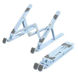 Portronics My Buddy K Lite Foldable Laptop Stand with Adjustable Heights, Anti-Slip Silicone Pads, Collapsible Design, 5