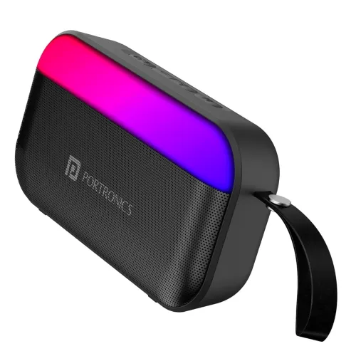 Image of Portronics Plugs 2 8W Portable Bluetooth Speaker with Inbuilt Mic, Dynamic RGB Lights, Bluetooth 5.3V, USB Drive Port, S