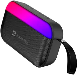 Portronics Plugs 2 Bluetooth Speaker – 8W, RGB, Mic (Black)