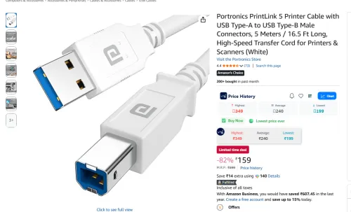 Image of Portronics PrintLink 5 Printer Cable
