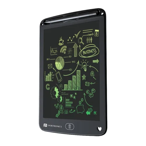 Image of Portronics Ruffpad 12M | 12-Inch Re-Writable Multicolor LCD Writing Pad with One-Tap Erase, Smart Lock, Long Battery Lif