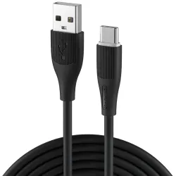 Portronics Silklink 3A USB A to Type C Fast Charging & Data Sync cable for Type C Smartphone, Premium Silicon cable, 1M 