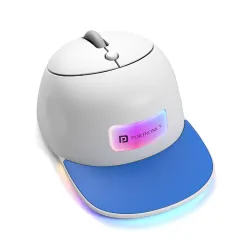 Portronics Toad Cap Wireless Mouse with Bluetooth 5.0 + 2.4GHz Dual Connectivity, Adjustable DPI Upto 2400, Dynamic RGB Lighting, Type-C Rechargeable, 100g (Blue)