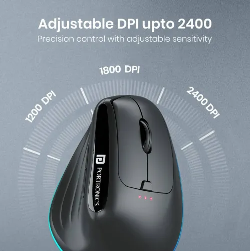 Image of Portronics Toad Ergo 3 Ergonomic Wireless Optical Mouse 2400 DPI