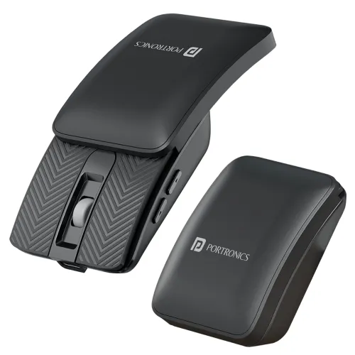 Image of Portronics Toad Fold Wireless Bluetooth Mouse with Dual Wireless (BT + 2.4 GHz)