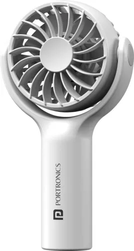 Image of Portronics Toofan Mini Portable Pocket with 3 Speed Modes, Magnetic Base for Stability Rechargeable Fan (White)