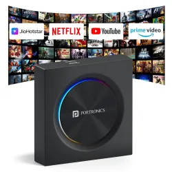 Portronics Tune Prime CarPlay & Android Auto Adapter, Stream YouTube, Netflix, JioHotstar on Car Screen, Converts Wired 
