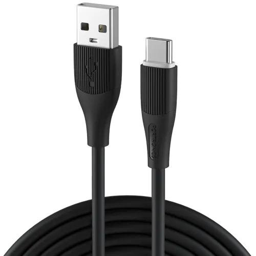 Image of Portronics Silklink 3A USB A to Type C Fast Charging & Data Sync cable for Type C Smartphone, Premium Silicon cable, 1M 