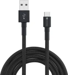 Portronics USB Type C Cable 2 A 1 m Konnect B (Compatible with Smartphone, Black, One Cable)