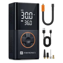 Portronics Vayu 3.0 tyre Inflator with 150 PSI Pressure 4000 mAh Battery