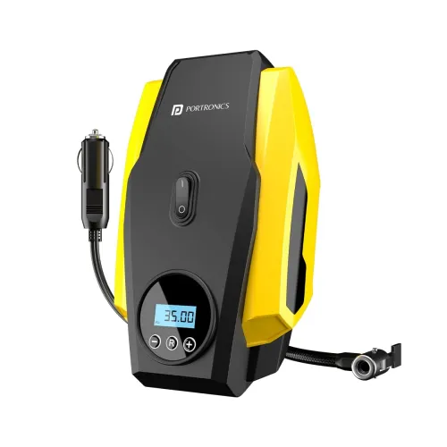 Image of Portronics Vayu Lite 150 PSI Tyre Inflator with Digital Display & LED (Black)