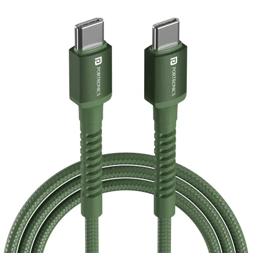 Image of Portronics 240W PD Type-C Nylon Braided Cable – 1M