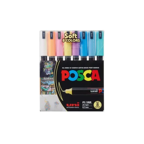 Image of POSCA 1MR Bullet Tip Pastel Markers (Set of 8, Multicolor)