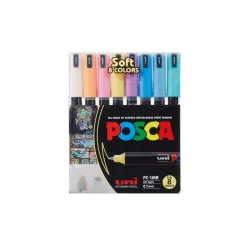 POSCA 1MR Bullet Tip Pastel Markers (Set of 8, Multicolor)