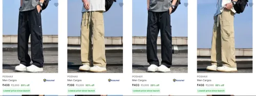 Image of Poshax Men's Cargos upto 90% Discount