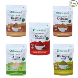 Hennahub Amla, Reetha, Shikakai, Bhringraj and Hibiscus Powder for Hair Growth