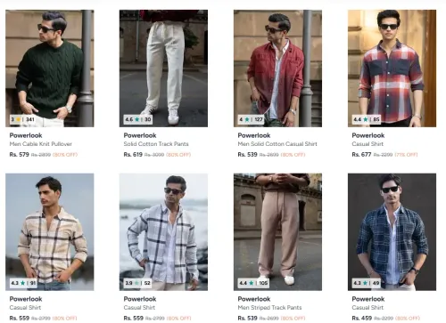 Image of Powerlook Men's Clothing at minimum 80% Discount