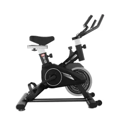 PowerMax Fitness BS-125 Spin Exercise Bike For Home Use,16Mm 6Kg Flywheel,Max User Weight 130Kg,LCD Display,2Pc Crank,He