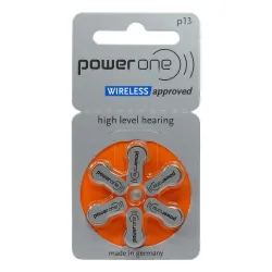 Power One Hearing Aid Battery Size 13, 6 Pcs