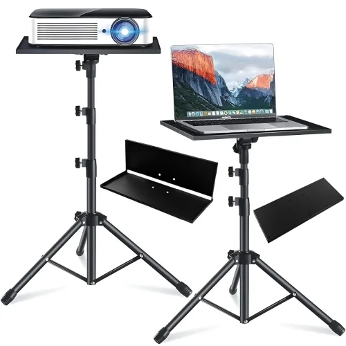 Image of Powerpak LP-F 5.2ft Adjustable Laptop & Projector Tripod Stand, Black