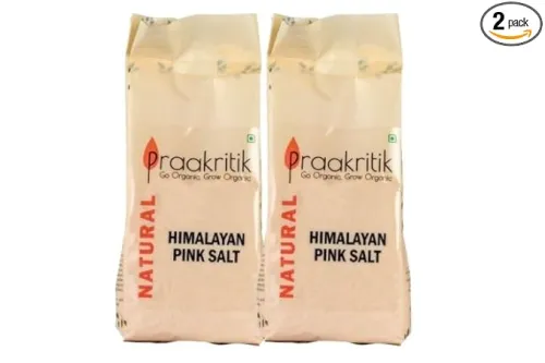Image of Praakritik Natural Himalayan Pink Salt 1 KG (Pack of 2, 500 Gram Each) Mineral Rich Salt for Healthy Cooking, Natural Su