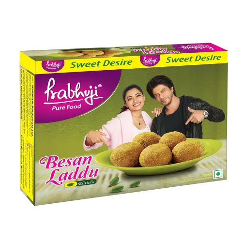 Image of Prabhuji Besan Laddu Elaichi 336g | Traditional Indian Sweet Made with Gram Flour | Soft & Rich Taste | Ready to Eat Mit