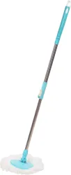 Pranays Kleanup Ultimate Spin Mop-Rod Set|Wet & Dry Cleaning Mop|Mops Pocha 1 Microfiber Refill Mop Rod (Blue)