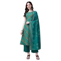 Pratham Cotton Blend Anarkali Kurta Set with Dupatta