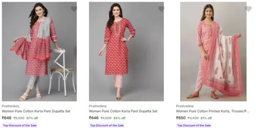 Image of Prathmikta Women's Kurta Set Upto 87% Discount