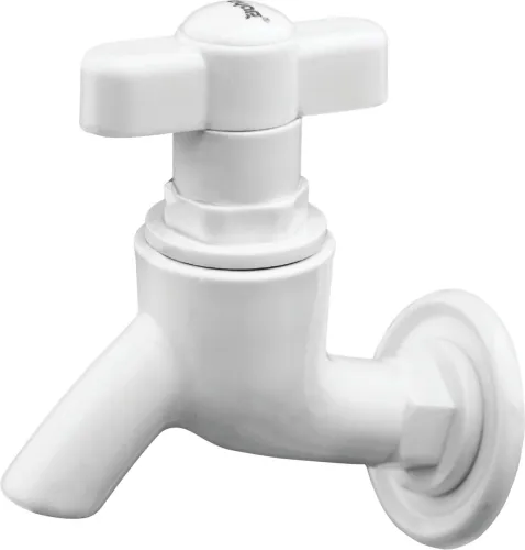 Image of Prayag PTMT T-Handle Bib Cock 15mm Wall Mount Leakproof Rust-Free Tap Faucet Bib Tap