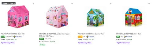 Image of Prayoma Enterprise Kids Tents Minimum 80% Discount.