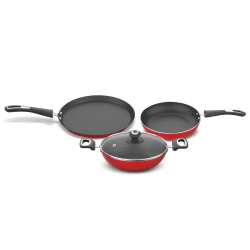 Image of Preethi Dura Collection Non-Stick Cookware Set 3pcs