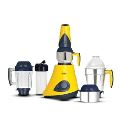 Preethi Eco Fresh Mixer grinder | 750 Watt Mixie | Made fresh, stays fresh | Food Sense Technology|grinding+ Storage jar |MG-291 (Yellow)