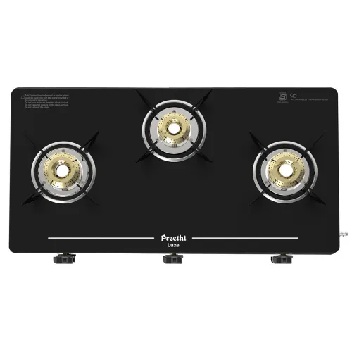 Image of ‎Preethi Luxe 3 Burner Glass Top Gas Stove