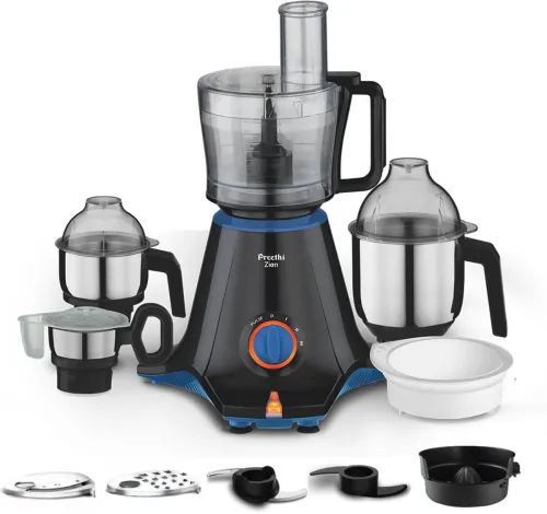 Image of Preethi Zion 750W Juicer Mixer Grinder, 4 Jars (Black)