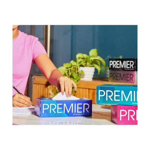 Image of Premier 2-Ply Box Face Tissue Papers – 100 Pulls per Box