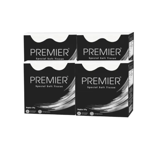 Image of Premier Tissue Paper Napkins Pack of 4