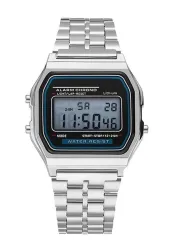 Premium Digital Square Dial Unisex Wrist Watch for Men & Women | Vintage 4-Color Display | 